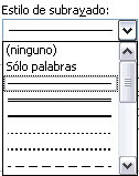 Estilo de subrayado