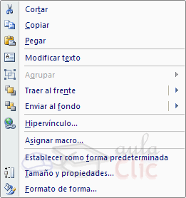 Menu contextual imagen