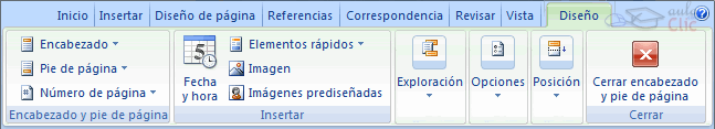 Herramientas de encabezado y pie de pgina